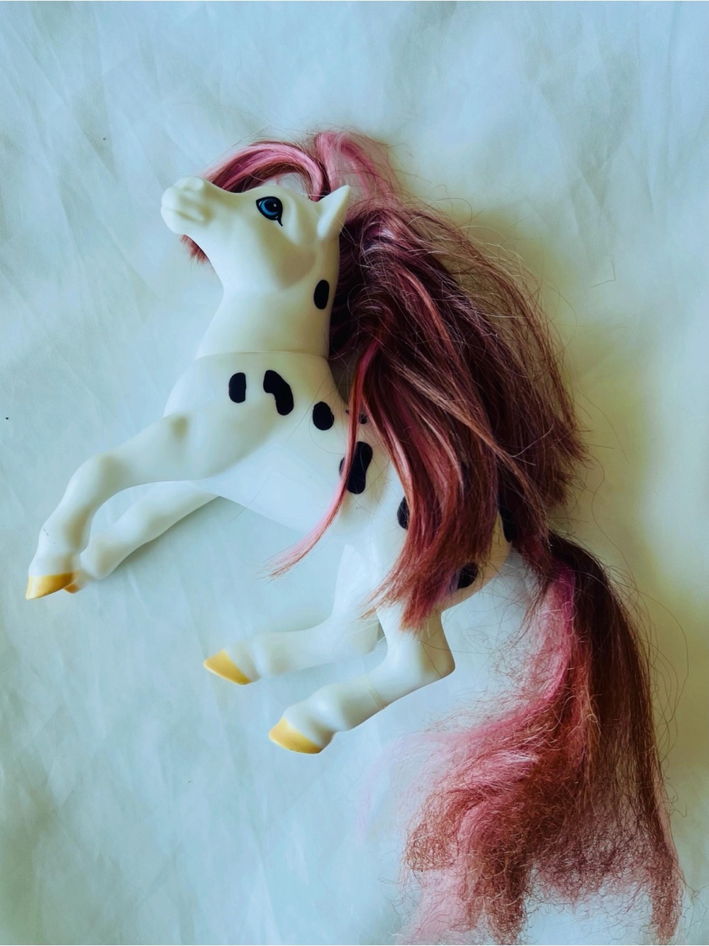 Breyer Lucky Acres Horse 7.5" White w/Brown Spots Hard Plastic Model
